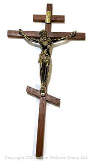 Wall Mount Wood Crucifix. 10"