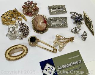 Collection of Costume Jewelry Brooches