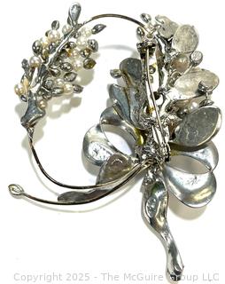 Two (2) Floral Spray Brooches