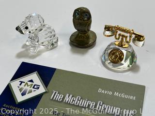 Three (3) Crystal and Stone Figurines