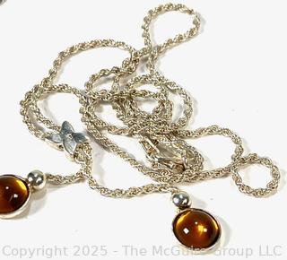 Two (2) Sterling Silver Pendant Necklaces