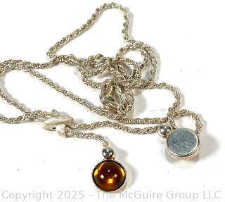 Two (2) Sterling Silver Pendant Necklaces