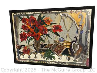 Framed Under Plexiglass Print of Still Life. Signed and Numbered by Artist Liz Jardine. 29.5 x 41”