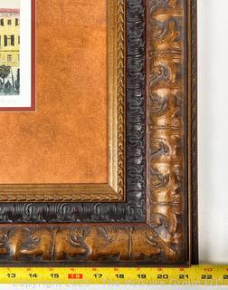 Framed Under Glass Print Titled, “Images Of Venice III” By Artist Mayer. 14" Square