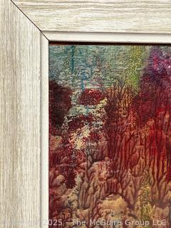 Framed Oil on Paper of Lake Reflection. 17.5 x 21.5”