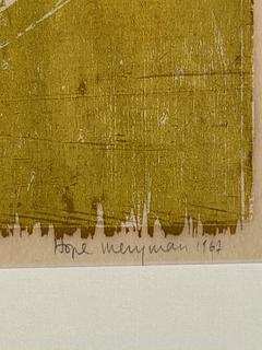 Framed Under Glass Color Lithograph Titled, “Girl With Hat” Signed and Numbered by Artist Hope Meryman. 23.5 x 24”