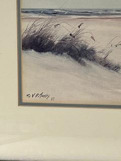 Framed Under Glass Print Titled, “Stormy Weather” by Artist V Morales. 