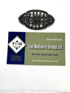 Sterling Silver and Marcasite Brooch