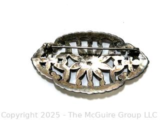 Sterling Silver and Marcasite Brooch