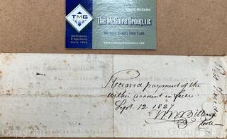 1827 Document Regarding Tax Payments
