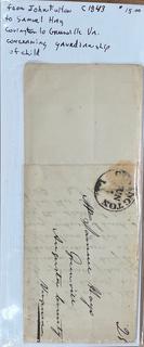 Circa 1843 Correspondence with Covington Cancellation Stamp 