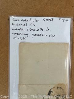 Circa 1843 Correspondence with Covington Cancellation Stamp 