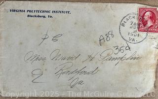 Two (2) Early Stamps and Postmarked Envelopes: 1884 and 1904. Philately