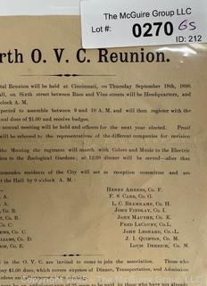 1890 Ohio Valley Civil War Reunion Notice 