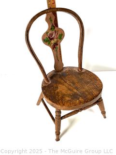 Primitive Folk Art Painted Doll Chair