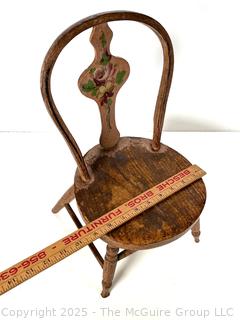 Primitive Folk Art Painted Doll Chair