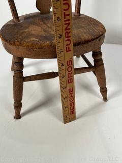 Primitive Folk Art Painted Doll Chair