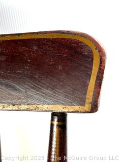 Two (2) Primitive Windsor Spindle Back Grain Painted Chairs