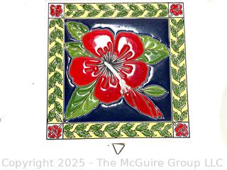 Group Including Red Enamelware Coffee Pot and Mugs, Tins, Trivet Tile and More