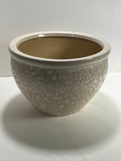 Large White Glazed Ceramic Garden Planter