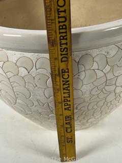 Large White Glazed Ceramic Garden Planter