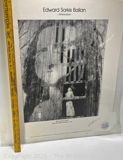 Unframed Poster "Mona Lisa's Ghost" Signed by Author Edward Sarkis Balian 1973