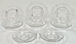 Eight (8) Frosted Glass Salad Bowls