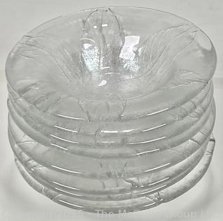 Eight (8) Frosted Glass Salad Bowls