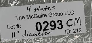Four (4) English Wedgwood Bone China Dinner Plates with Trim. 11”D