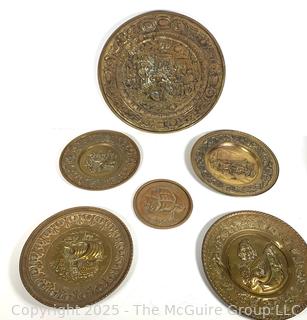 Set of Six (6) Brass Morraccan Serving Trays