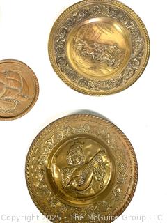 Set of Six (6) Brass Morraccan Serving Trays
