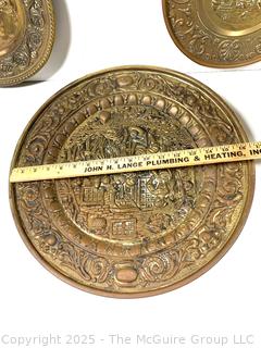 Set of Six (6) Brass Morraccan Serving Trays