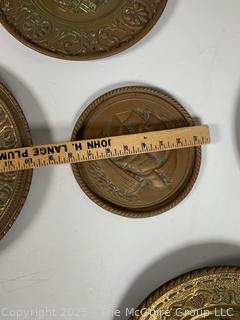 Set of Six (6) Brass Morraccan Serving Trays