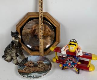 Group of Dog-Related Items and Jigsaw Puzzles