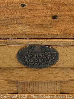 Hardwood Hand Woven Slanted Basket with Hinged Lid by Peterboro Basket Company 