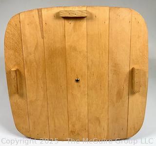 Hardwood Hand Woven Slanted Basket with Hinged Lid by Peterboro Basket Company 