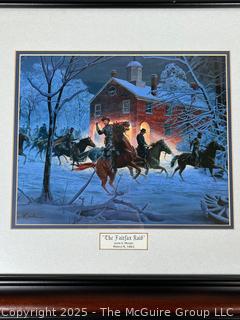 Framed Under Glass Print Titled, “The Fairfax Raid” by Artist Mort Künstler. 20.5 x 24.5"