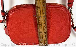 Red Coach Sadie Pebble Leather Crossbody Handbag. New 