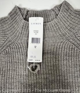 Women's Ralph Lauren Grey Mock Neck Sweater, New with Tag