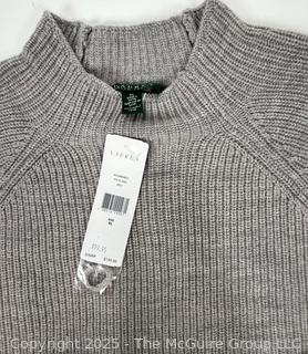 Women's Ralph Lauren Grey Mock Neck Sweater, New with Tag