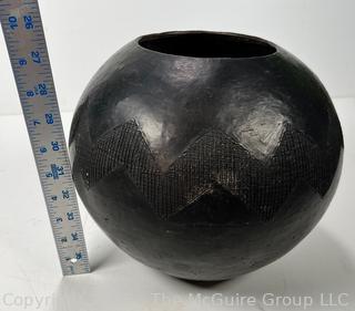 Hand-Thrown and Incissed African Zulu Beer Pot