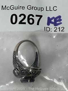 Art Deco Style Filigree Sterling Silver with Amethyst Ring