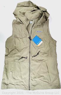 Woman's Beige Columbia Sleeveless Vest with Hood, New with Tag