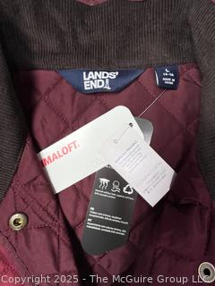 Women's Cranberry Red Lands End Quilted Vest, New with Tag