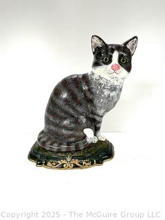 Cast Iron Painted Cat  Door Stop