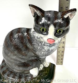 Cast Iron Painted Cat  Door Stop