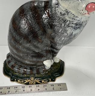 Cast Iron Painted Cat  Door Stop