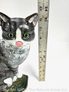Cast Iron Painted Cat  Door Stop