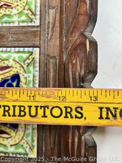 Mexican Tile and Hand Carved Wood Serving Tray