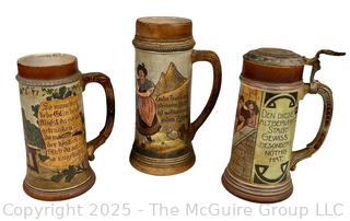 Three (3) German Steins Including Reinhold Hanke
